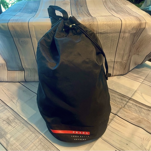 Prada Other - Prada Luna Rossa Black Single Strap Drawstring Bucket Weekender Bags 🔥GUC🔥